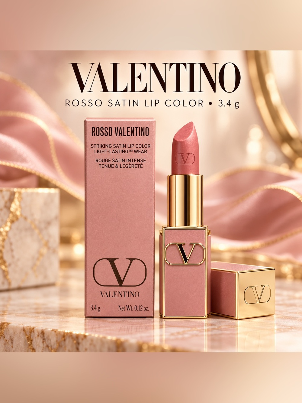 Valentino Rosso Satin Lip Color — Soft Rose Pink